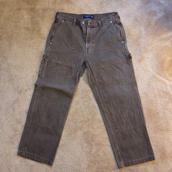 Abercrombie & Fitch Men’s Baggy Workwear Painter Jeans – Dark Brown (32x30) - Picture 1 of 6